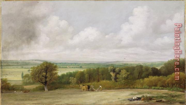 John Constable Landscape - Ploughing Scene in Suffolk